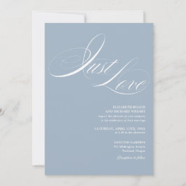 Convites Apenas Amor Elegante Moderno Script Azul Poeirento