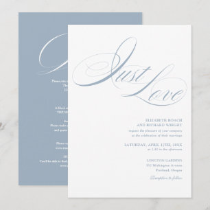 Convites Apenas Amor Elegante Tudo Em Um Casamento Azul Emp