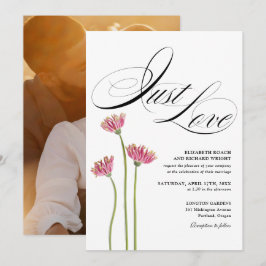 Convites Apenas Amor Florais Elegantes de Flores Silvestres