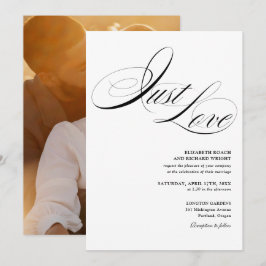 Convites Apenas Amor Foto Elegante Preto e Branco Casamento