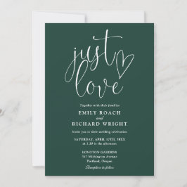 Convites Apenas Amor Moderno Código QR Casamento Verde Esme