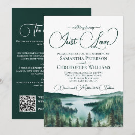 Convites Apenas Amor Rústico Lago Tahoe Código QR Casamento