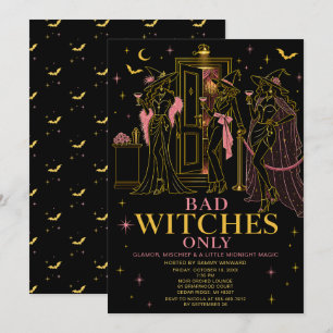 Convites Apenas Bruxas Más Noite das Meninas de Halloween