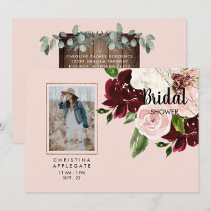 Convites Apenas O Chá de panela Floral De Foto Escamudo Del