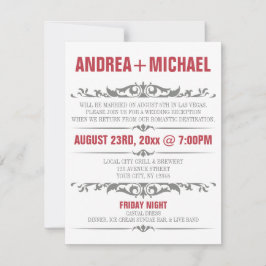 Convites APENAS para Casamento com Merlot & Gray