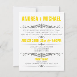 Convites APENAS para Recepção de Casamento Amarelo