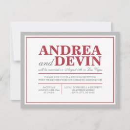 Convites APENAS para Recepção de Casamento Gray & 