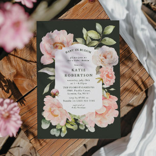 Convites Apenas Rubor Bebê em Flor Baby Shower