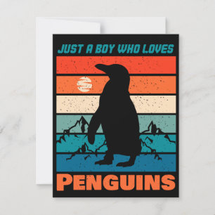 Convites Apenas Um Menino Que Ama Pinguins - Retro Animal