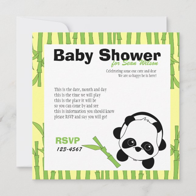 Convites Apenas um pouco de Bambu (Frente)