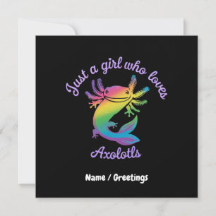Convites Apenas uma garota que ama Axolotls fofa personaliz