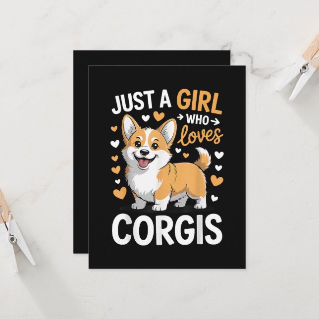 Convites Apenas Uma Garota Que Ama Corgis (Frente/Verso In Situ)