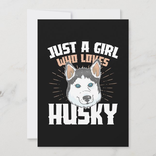 Convites Apenas Uma Garota Que Ama Husky (Frente)