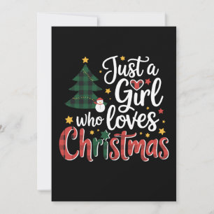 Convites Apenas Uma Garota Que Ama Natal Xadrez Árvore Bone