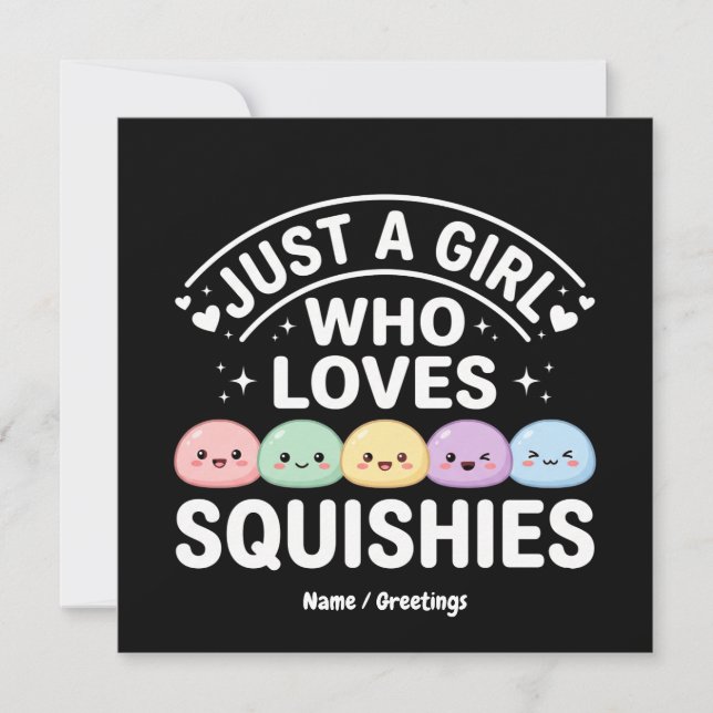 Convites Apenas Uma Garota Que Ama Squishies - Kawaii Paste (Frente)