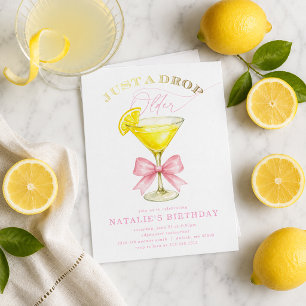 Convites Apenas uma Gota Mais Velha Lemon Drop Arco Rosa An