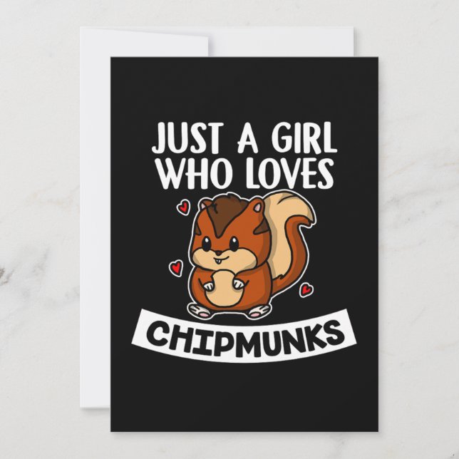 Convites Apenas Uma Menina Que Ama O Fato De Chipmunk (Frente)