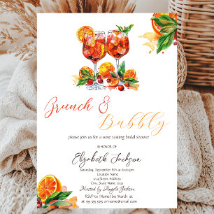 Convites Aperol Spritz de Aquarela Laranja Brunch & Espuman
