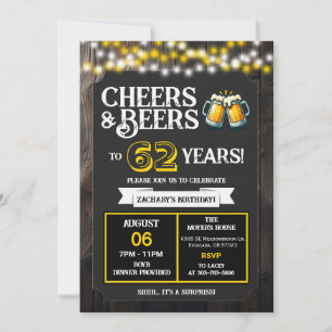 Convites Aplaudindo e Cervejas por 62 Anos de Surpresa no Q