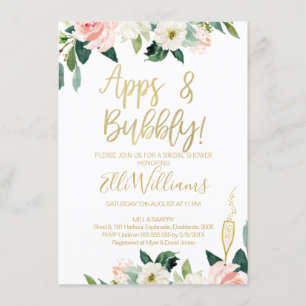 Convites Aplicações Florais e Chá de panela Bubble