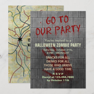 Convites Apocalipse Morto do Partido Zombie Halloween Blogu