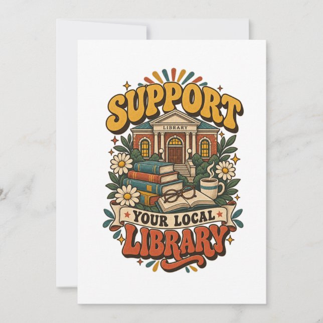 Convites Apoie sua biblioteca local (Frente)