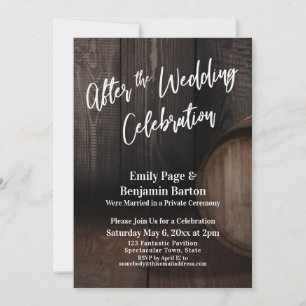 Convites Após a Celebração do Casamento Rustic Wooden Ba