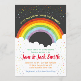Convites Após a chuva vem o chá de fraldas do arco-íris |