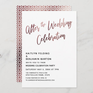 Convites Após a Recepção Dourada da Celebração do Casamento