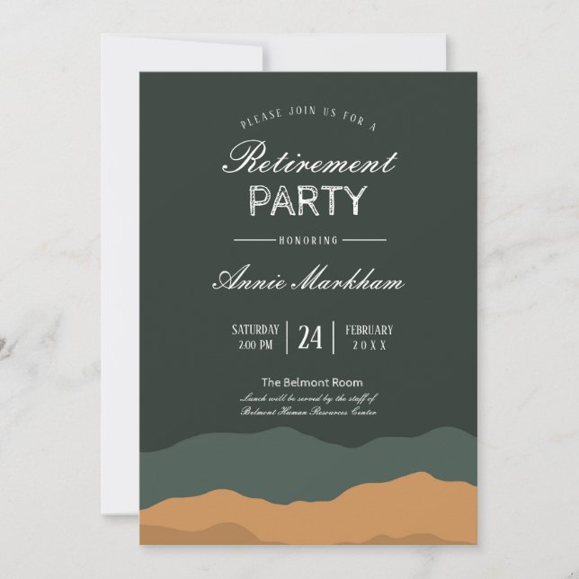 Convites Aposentação da Paisagem do Deserto abstrato (Frente)