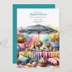 Convites Aposentação de Aniversário do Partido Picnic Elega