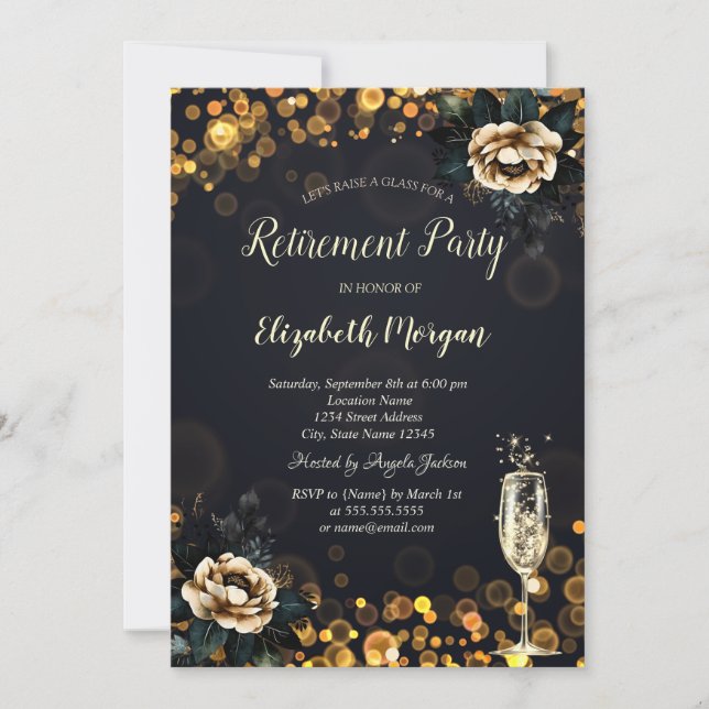 Convites Aposentação de Pontos Rosas Negros (Frente)