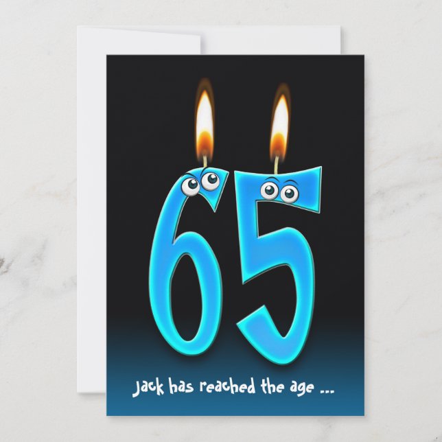 Convites Aposentação na Festa 65 com globo ocular (Frente)