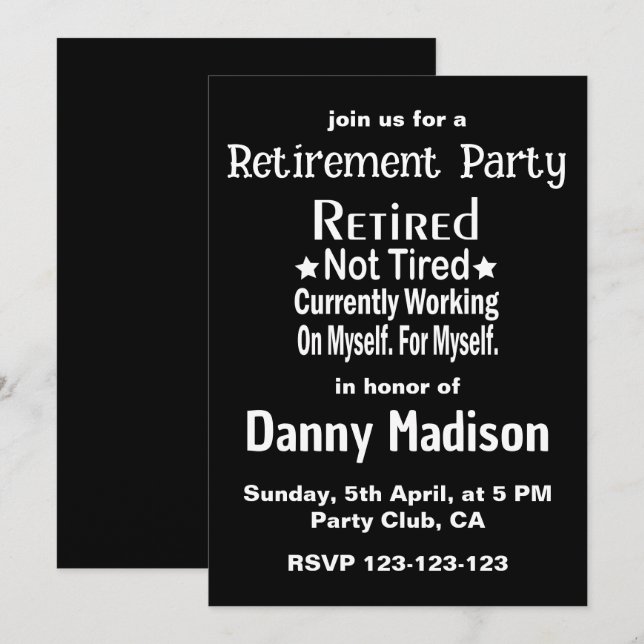 Convites Aposentado Não Cansado Frio De Aposentação Engraça (Frente/Verso)