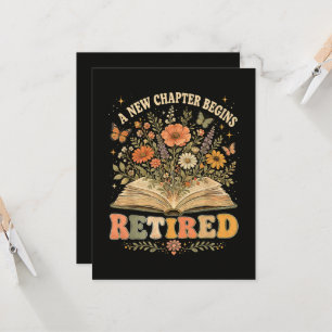 Convites Aposentado Um Novo Capítulo Começa Livro Floral Re