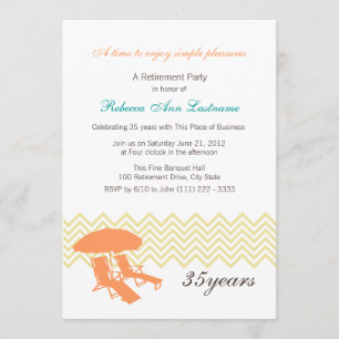 Convites Aposentadoria das cadeiras de praia e guarda-chuva