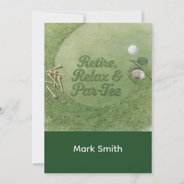 Convites APOSENTADORIA DE GOLF Aposente-se, Relaxe & ParTee (Frente)