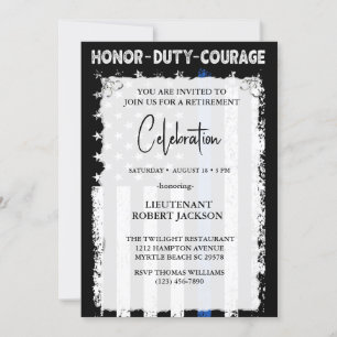 Convites Aposentadoria de Oficial de Polícia Formatura Aniv