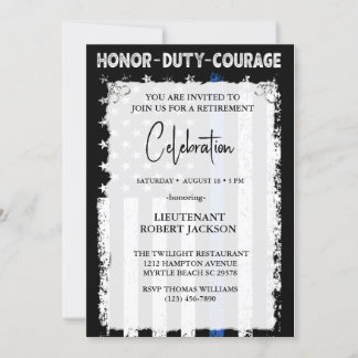 Convites Aposentadoria de Oficial de Polícia Formatura Aniv