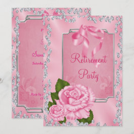 Convites Aposentadoria de Rosas Cor-de-Rosa Românticas & La