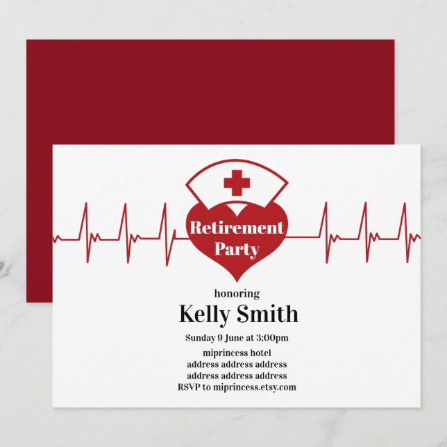 Convites Aposentadoria Enfermagem (Frente/Verso)