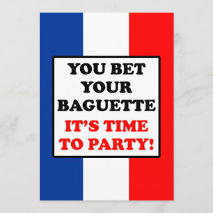Convites Aposte seu Baguette que é hora de party a bandeir