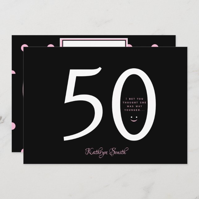 Convites Aposto que achava que ela era mais nova no anivers (Frente/Verso)