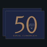 Convites Aposto Que Pensou Que Ele Era Mais Velho E Engraça<br><div class="desc">Cinquenta. 50º Convite de Aniversário. Engraçado. Cara. Data,  local,  RSVP incluído. Marinho & Dourado. Sem presentes. Surpresa.</div>