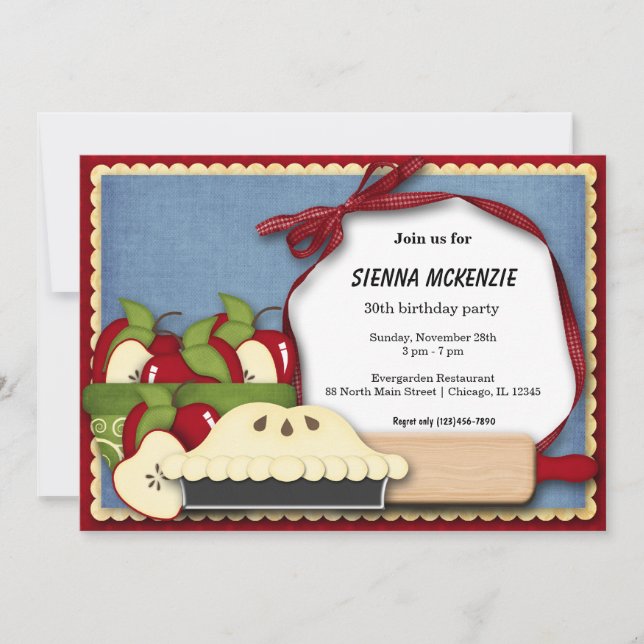Convites Appel Pie Birthday (Frente)