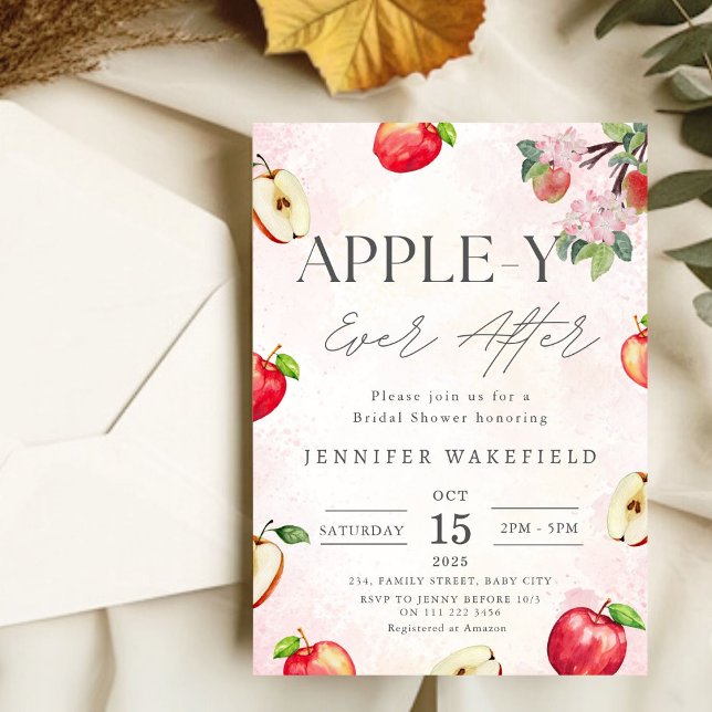 Convites Apple Appley Após Chá de panela (Apple Appley Ever After Bridal Shower Invitation)