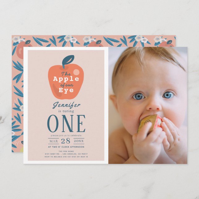 Convites Apple do nosso primeiro aniversario de Fotografia  (Frente/Verso)