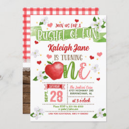 Convites Apple First Birthday Invitation - Bushel da Divers