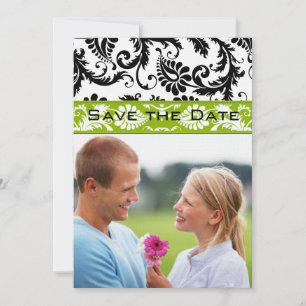 Convites Apple Green Damask Swirls Casando Salve a Data