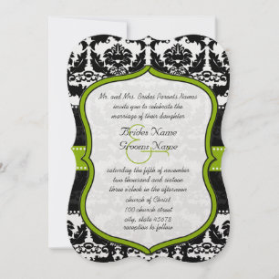 Convites Apple Green Hearts Vintage Casamento tema damasco